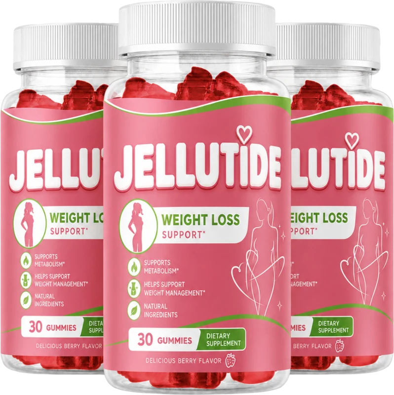 Three bottles of JelluTide gummies